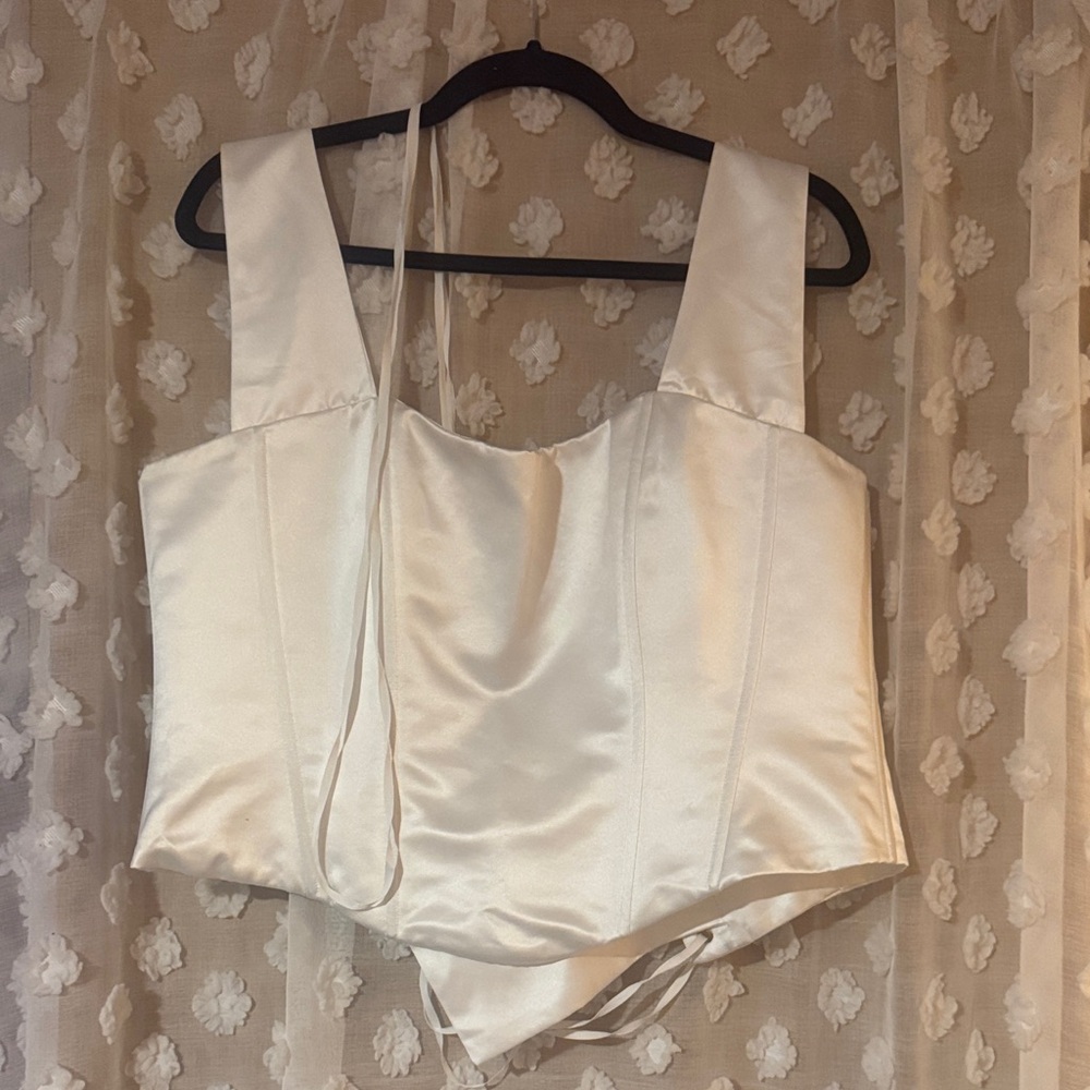Elegant Cream Satin Tank Top